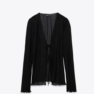 Zara size M sheer long sleeve top
